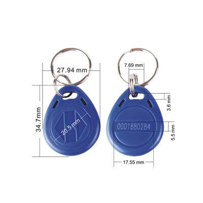 13,56mhz ABS Key Fob Thẻ khóa nhựa Chu kỳ lập trình hàng nghìn lần